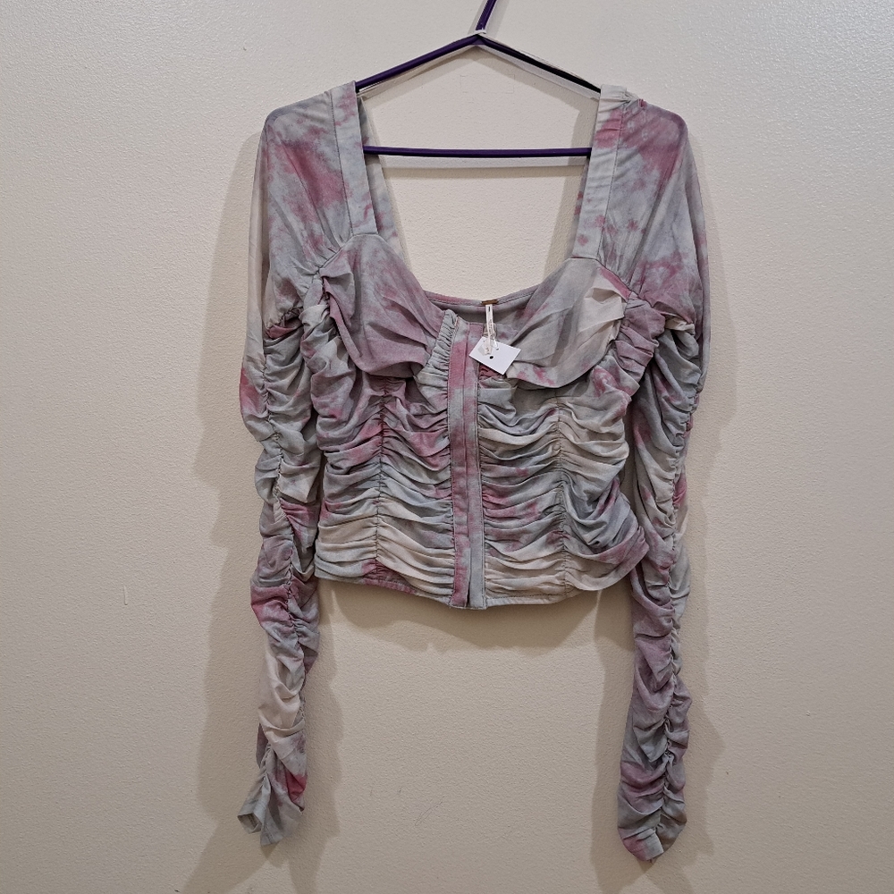 Free People Ruched longsleeve top